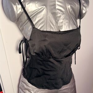 Black Satin Camisole Top